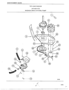 Washer Drive System/pump Diagram and Parts List for 6507-87E  Frigidaire Washer