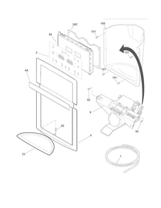 Ice & Water Dispenser Diagram and Parts List for FPHC2398LF4  Frigidaire Refrigerator
