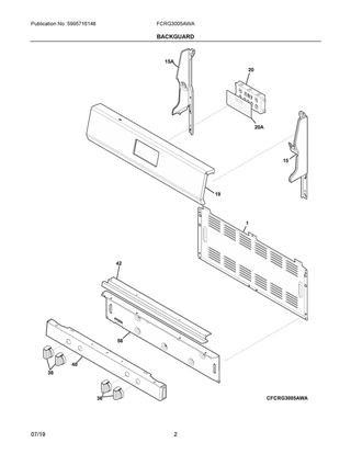 Part Location Diagram of 5304520891 Frigidaire Panel, Backguard, White