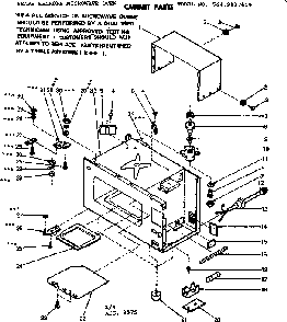 Cabinet Parts Diagram and Parts List for 5649917610  Kenmore Microwave
