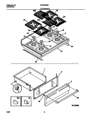 TOP / DRAWER Diagram and Parts List for TGF362BBBF  Tappan Range