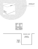 COVER Diagram and Parts List for CFCH15LW2  Crosley Freezer