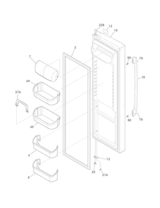 Refrigerator Door Diagram and Parts List for FPHS2699PF2  Frigidaire Refrigerator