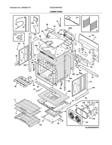 Lower Oven Diagram and Parts List for EW30EW65PSD  Electrolux Wall Oven