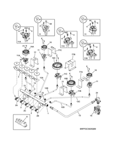 Burner Diagram and Parts List for FFGC3625QBA  Frigidaire Cooktop