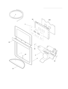 Controls & Ice Dispenser Diagram and Parts List for FPHF2399MF5  Frigidaire Refrigerator
