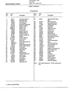 Chest Freezer Page 2 Diagram and Parts List for 86458-OB  Frigidaire Freezer