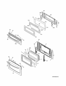 Doors Diagram and Parts List for 79078143411  Kenmore Range