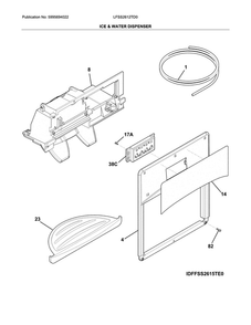 Ice And Water Dispenser Diagram and Parts List for LFSS2612TD0  Frigidaire Refrigerator