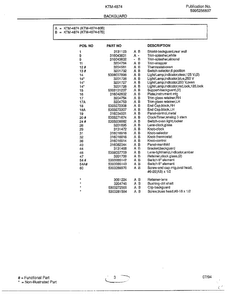 Backguard Page 2 Diagram and Parts List for 4847-80B  Frigidaire Range