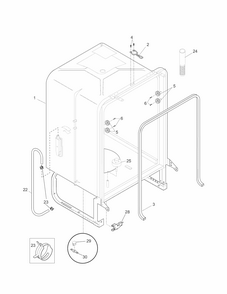 Tub Diagram and Parts List for 58715378100B  Kenmore Dishwasher
