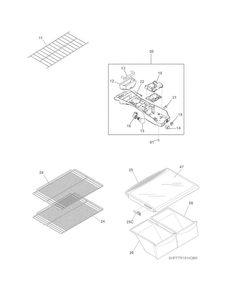 Shelves Diagram and Parts List for FFTR1814QW0  Frigidaire Refrigerator