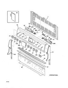 Backguard Diagram and Parts List for FPEF3077QFB  Frigidaire Range