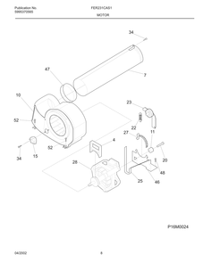 Motor Diagram and Parts List for FER231CAS1  Frigidaire Dryer