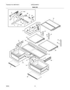 Shelves Diagram and Parts List for GRQC2255BF01  Frigidaire Refrigerator