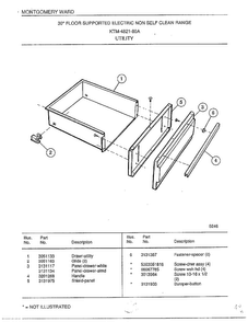 Utility Diagram and Parts List for 4821-80A  Frigidaire Range