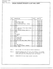 Drum/plenum/exhaust/lint Page 2 Diagram and Parts List for 8287A  Frigidaire Dryer