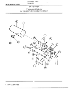 27` Gas Valve/burner/sensor Diagram and Parts List for 8338A  Frigidaire Dryer