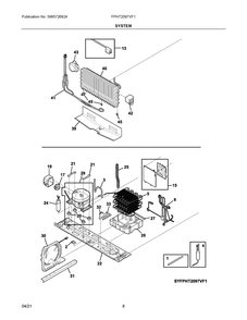 System Diagram and Parts List for FPHT2097VF1  Frigidaire Refrigerator