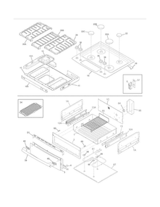 Top/drawer Diagram and Parts List for EI30DS55LBA  Electrolux Range