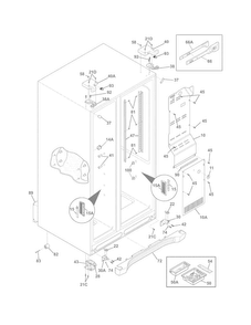 Cabinet Diagram and Parts List for FGHC2355PF4  Frigidaire Refrigerator