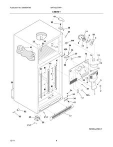 Cabinet Diagram and Parts List for MRTH23V9PP1  Frigidaire Refrigerator
