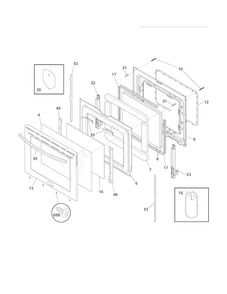 Door Diagram and Parts List for LGEF3045KFG  Frigidaire Range