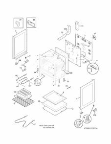 Body Diagram and Parts List for 79097013511  Kenmore Range