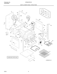 Body (Lower Oven) / Structure Diagram and Parts List for CPEB30T8CC2  Frigidaire Wall Oven