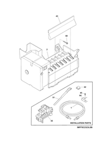 Ice Maker Diagram and Parts List for EW26SS85KS3  Electrolux Refrigerator