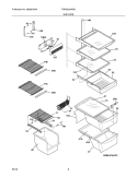 SHELVES Diagram and Parts List for FGHS2334KB5  Frigidaire Refrigerator
