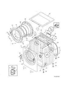 Cabinet/top Diagram and Parts List for 41741122310  Kenmore Washer