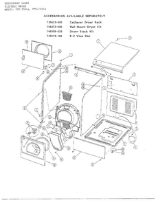 Cabinet/components Diagram and Parts List for 7504A  Frigidaire Dryer