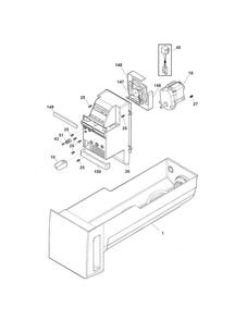 Ice Container Diagram and Parts List for 25370319213  Kenmore Refrigerator