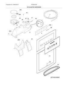 Ice & Water Dispenser Diagram and Parts List for FFHS2322MWKA  Frigidaire Refrigerator