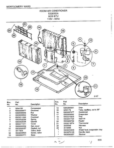 Room Air Conditioner Page 5 Diagram and Parts List for 4328002A  Frigidaire Air Conditioner