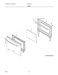 Door Diagram and Parts List for FCRG3052BBA  Frigidaire Range