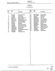 Freezer Page 2 Diagram and Parts List for 43251-0A  Frigidaire Freezer