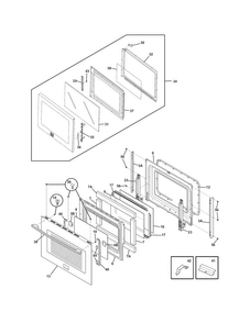 Doors Diagram and Parts List for CPMC3085KF2  Frigidaire Microwave Oven Combo