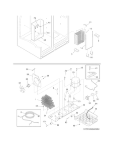 System Diagram and Parts List for FFHS2622MBQA  Frigidaire Refrigerator
