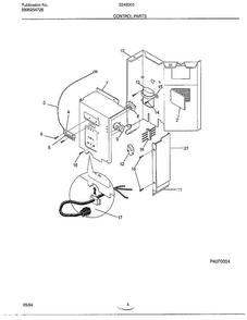 Control Parts Diagram and Parts List for 5243000B  Frigidaire Air Conditioner