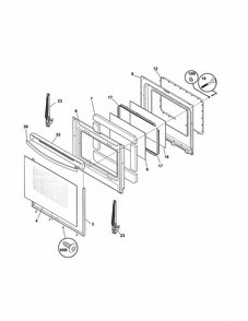 Door Diagram and Parts List for 79092202016  Kenmore Range