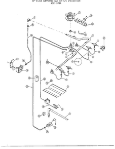 30" Floor/burner Diagram and Parts List for 2428A  Frigidaire Range