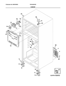 Cabinet Diagram and Parts List for FFHI1835VS2  Electrolux Refrigerator