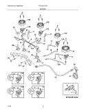 BURNER Diagram and Parts List for FFGC3613LSB  Frigidaire Cooktop