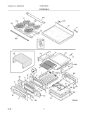 TOP / DRAWER Diagram and Parts List for FEFB7ABDCB  Frigidaire Range