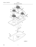 MAIN TOP Diagram and Parts List for FEC36C2AQD  Frigidaire Cooktop