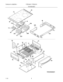 TOP/DRAWER Diagram and Parts List for FGES3065KBC  Frigidaire Wall Oven