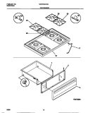 TOP / DRAWER Diagram and Parts List for WGF353CASC  Frigidaire Range