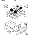 TOP / DRAWER Diagram and Parts List for 31-2649-00-06  Tappan Range